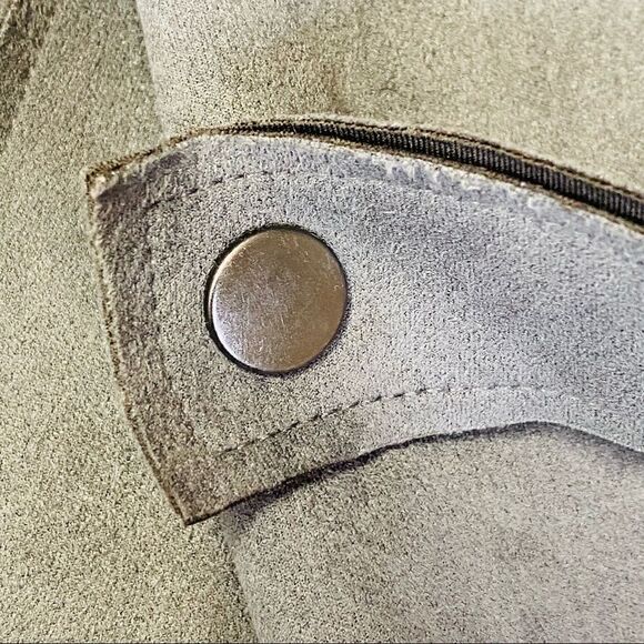 Magashoni Grey Faux Leather button coat - Picture 13 of 14